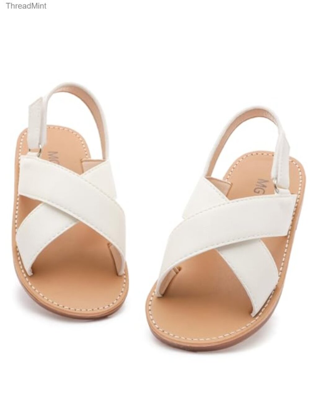 Girls Strappy Summer Water Sandals Flat Hook Loop Adjustable Slip-Resistant